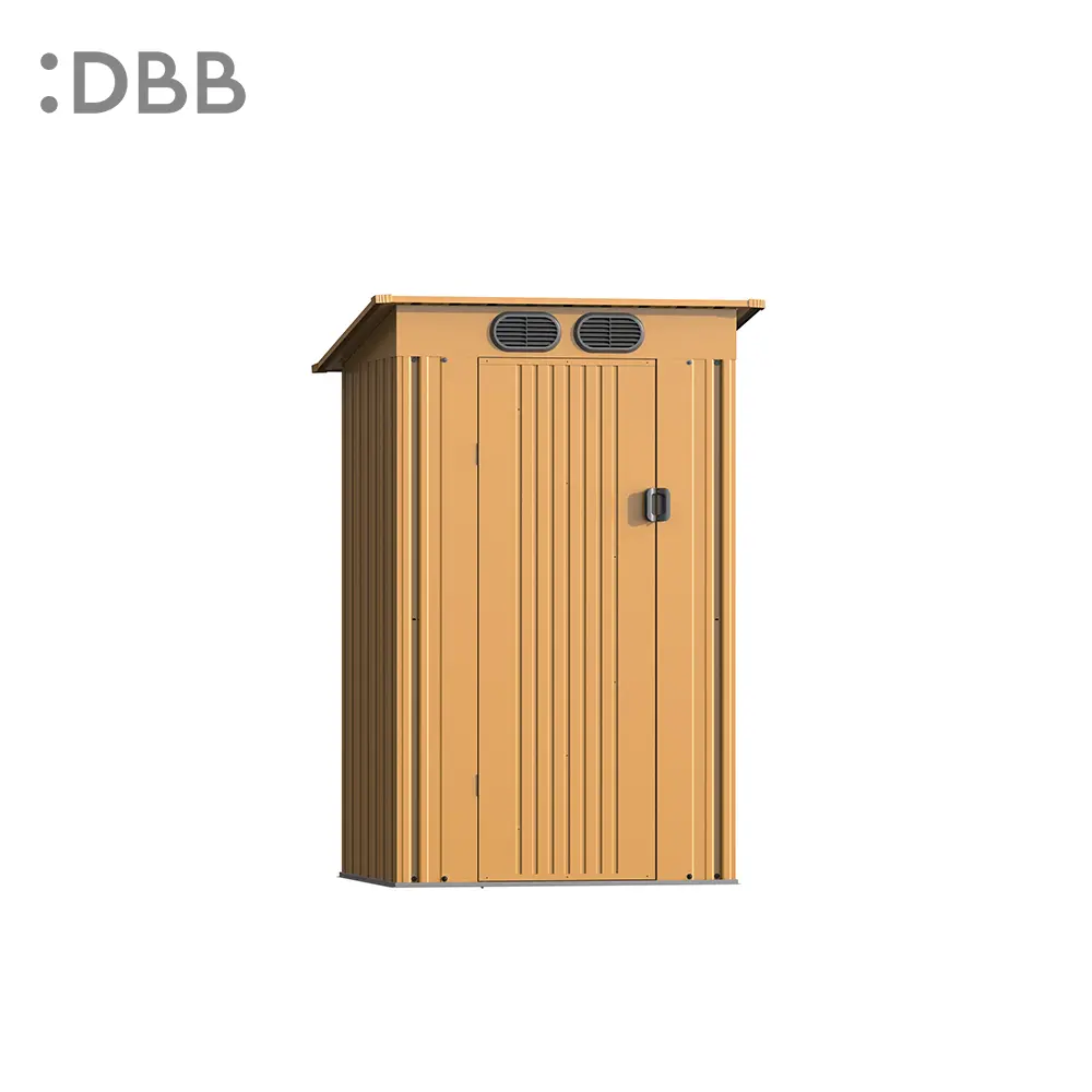 4’X4’ Metal Sheds Garden Storage Sheds Durable Steel Sheds With Pent Roof For Outdoor Patio Yard 丨Light Grey - Image 9