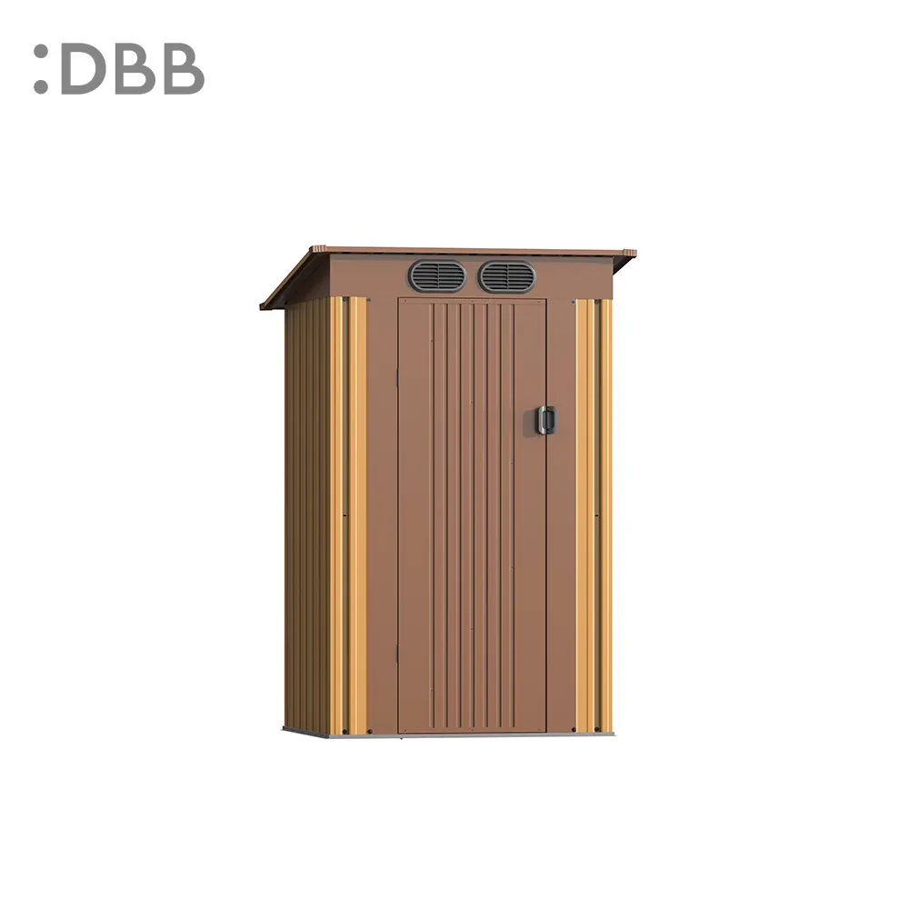 4’X4’ Metal Sheds Garden Storage Sheds Durable Steel Sheds With Pent Roof For Outdoor Patio Yard 丨Light Grey - Image 10