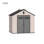 Kingcenter series Intelligent Plastic Sheds with Gable roof Acorn powder 8x6ft 1