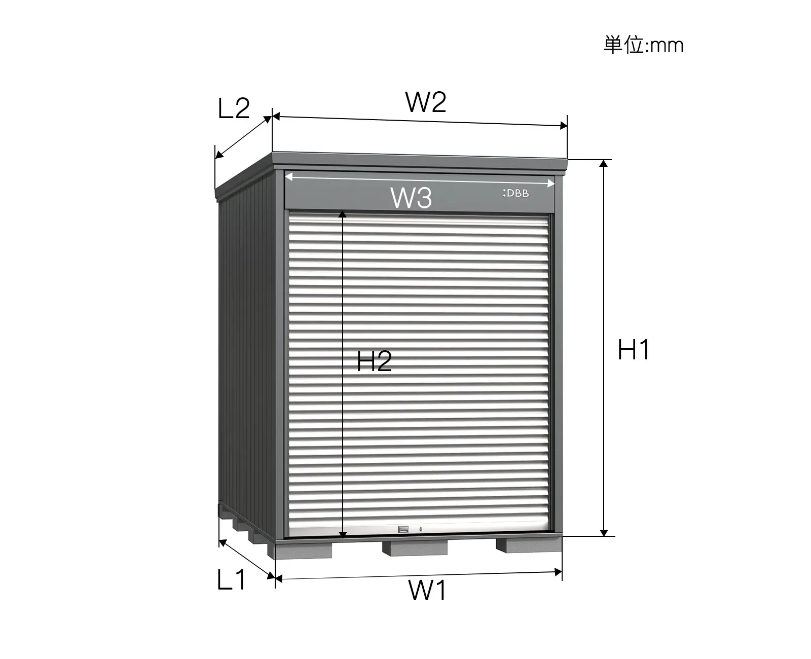 Rolling Shutter Door type  Medium-Sized Storage Shed（Area＜10㎡） - Image 2