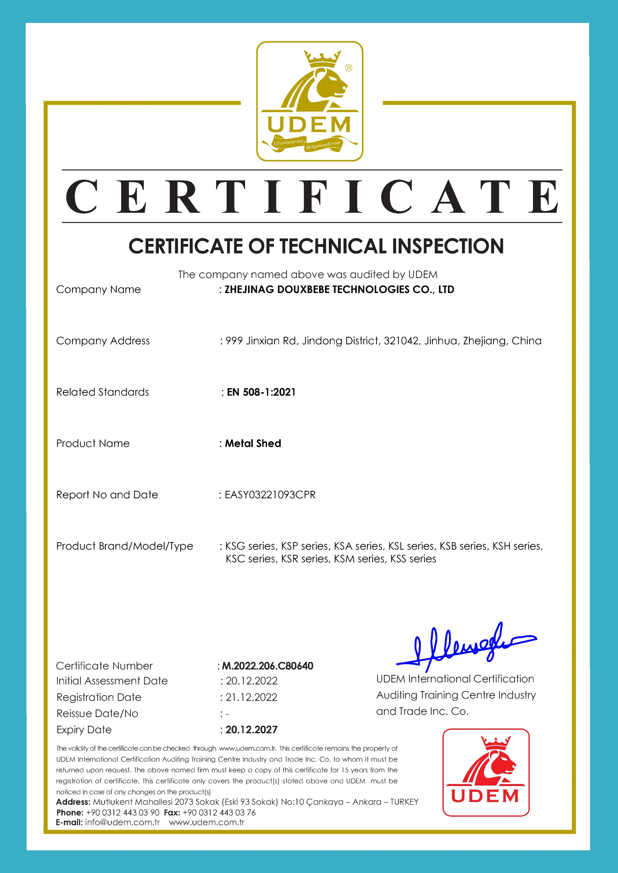 Testing & Validation 22 certification-metal-shed