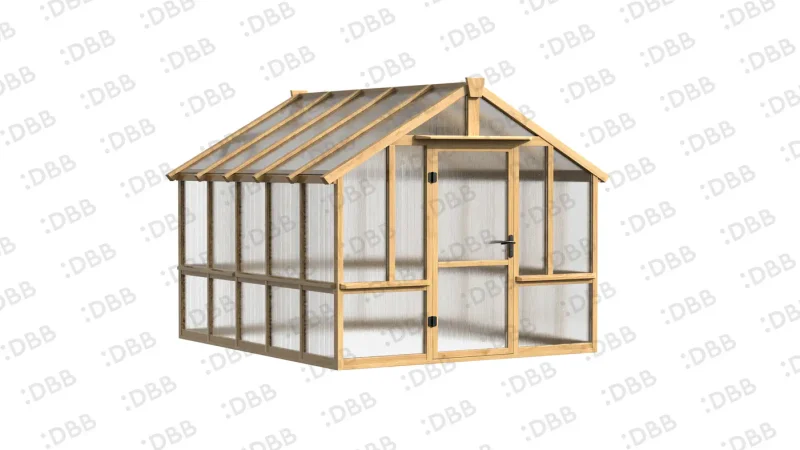 10 ft Wooden Gable Greenhouse with Full-Height Polycarbonate Panels 10 10-ft-wooden-gable-greenhouse-with-full-height-polycarbonate-panels-product-1