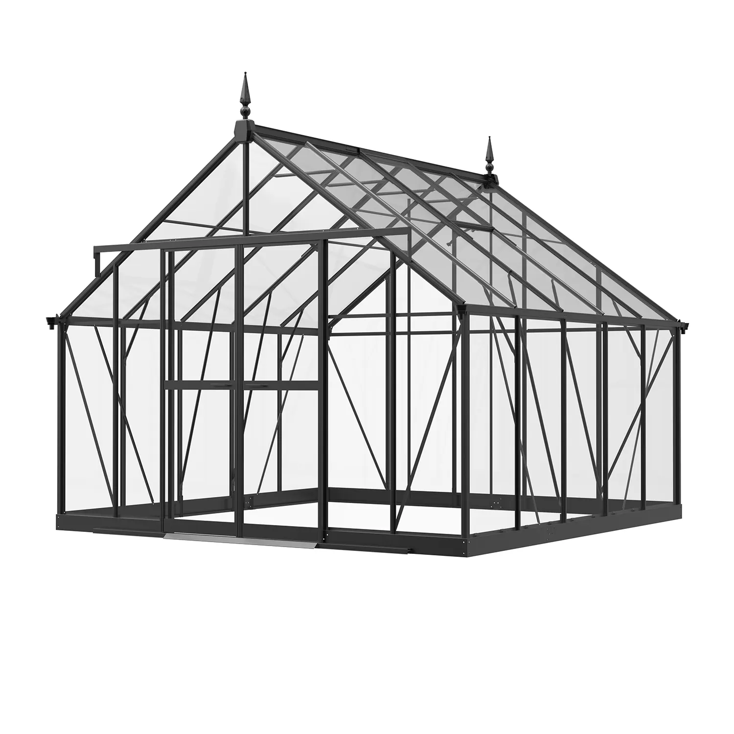 10 x 10 ft Aluminium Victorian Greenhouse with Glass Panels | S Series 2 10x10-ft-aluminium-victorian-greenhouse-with-glass-panels-s-series-product-2