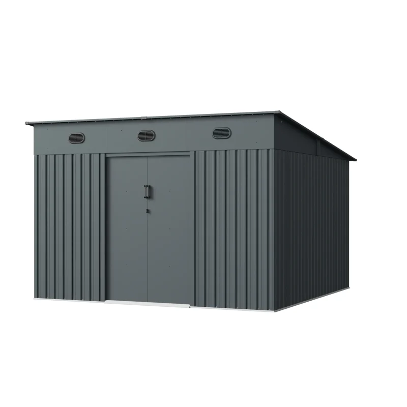 10 x 10 ft Pent Roof Metal Storage Shed | KS 2 10x10-ft-pent-roof-metal-storage-shed-ks-product-1