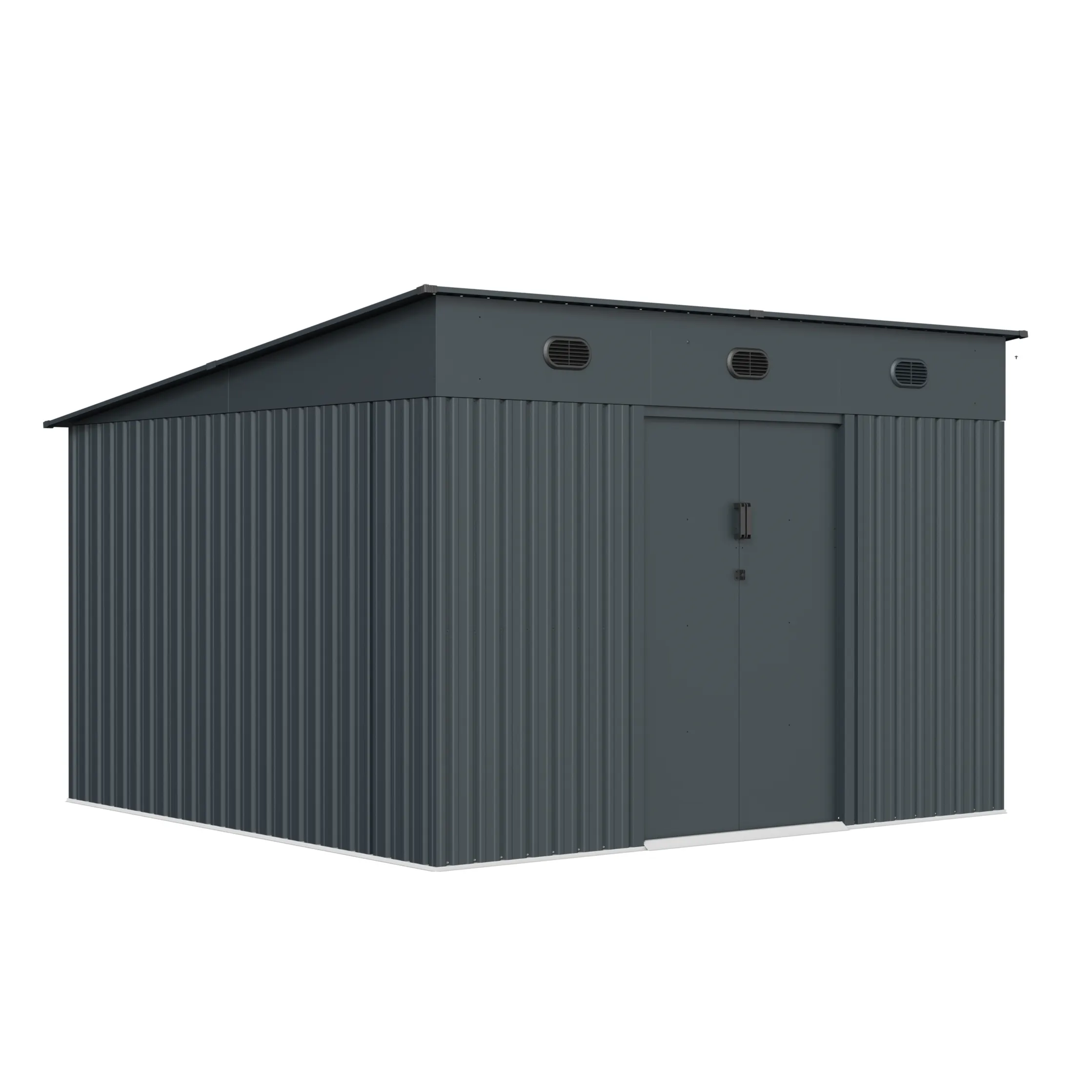 10 x 10 ft Pent Roof Metal Storage Shed | KS 2 10x10-ft-pent-roof-metal-storage-shed-ks-product-2