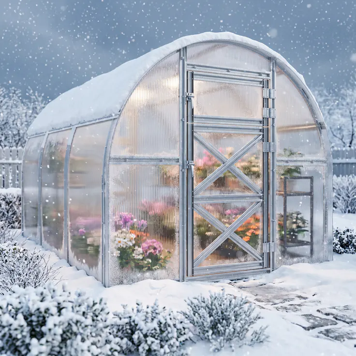 10x10-ft-steel-arched-roof-greenhouse-scene-1