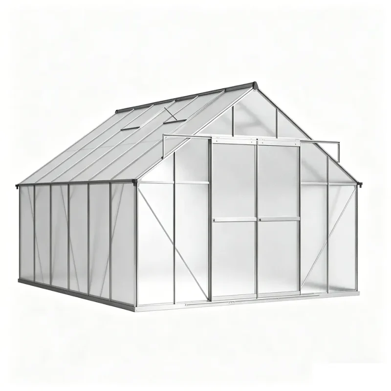 10 x 12 ft Aluminium Gable Roof Greenhouse | L Series 10 10x12-ft-aluminium-gable-roof-greenhouse-l-series-product-1