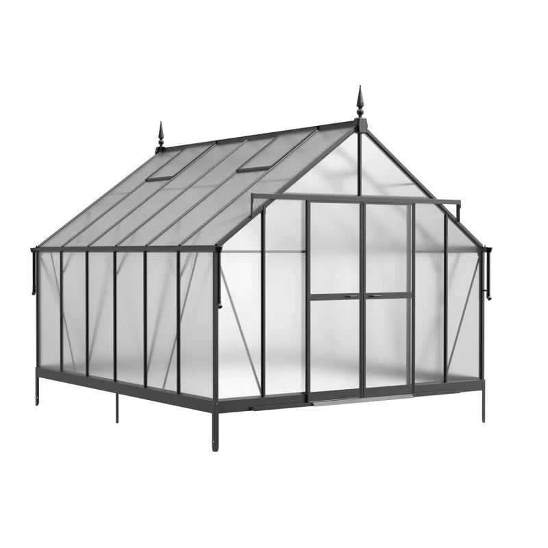 10 x 12 ft Aluminium Victorian Greenhouse with Polycarbonate Panels | S Series 8 10x12-ft-aluminium-victorian-greenhouse-with-polycarbonate-panels-s-series-product-1