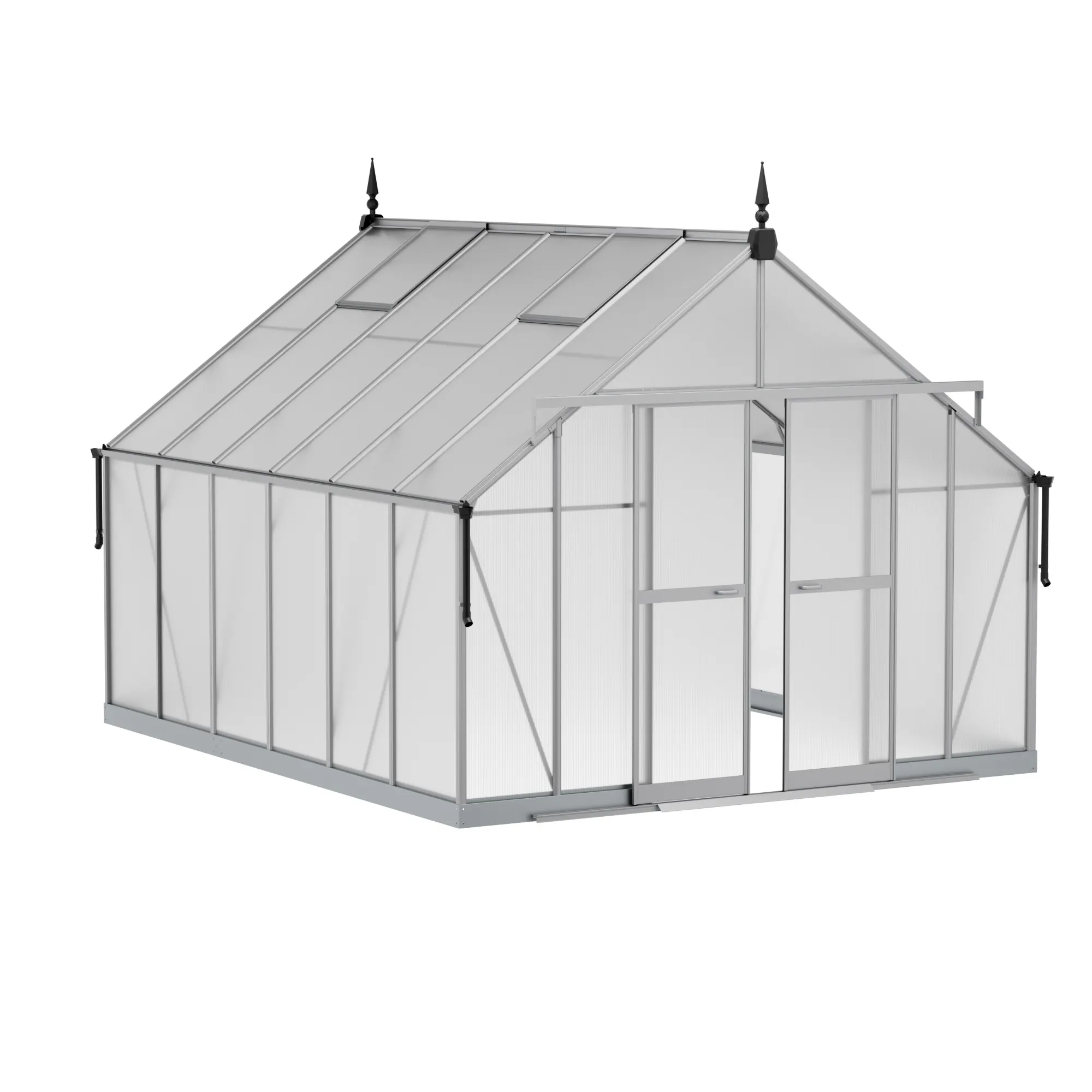 10 x 12 ft Aluminium Victorian Greenhouse with Polycarbonate Panels | S Series 2 10x12-ft-aluminium-victorian-greenhouse-with-polycarbonate-panels-s-series-product-2