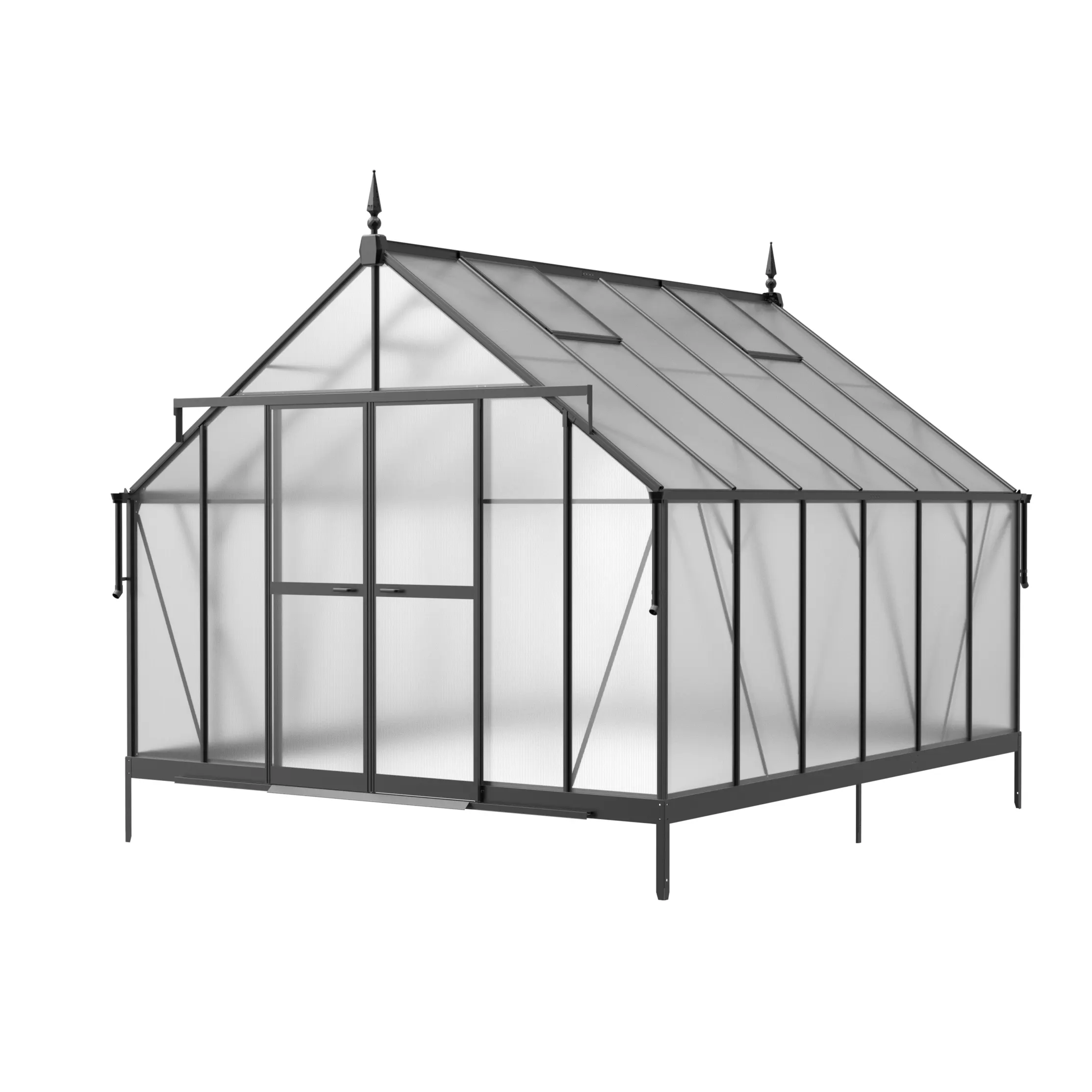 10 x 12 ft Aluminium Victorian Greenhouse with Polycarbonate Panels | S Series 3 10x12-ft-aluminium-victorian-greenhouse-with-polycarbonate-panels-s-series-product-3