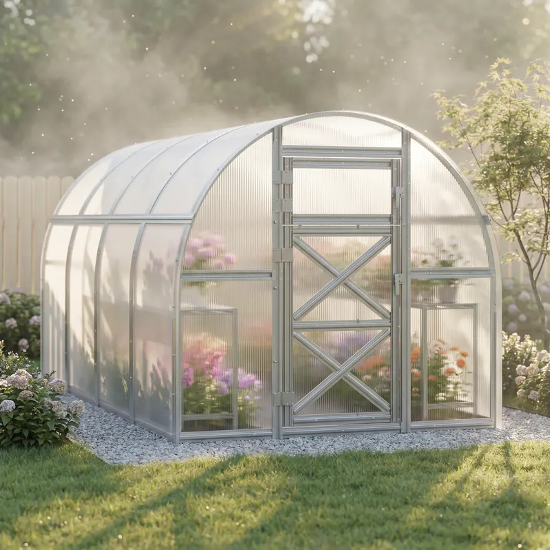 10x13-ft-steel-arched-roof-greenhouse-scene-2