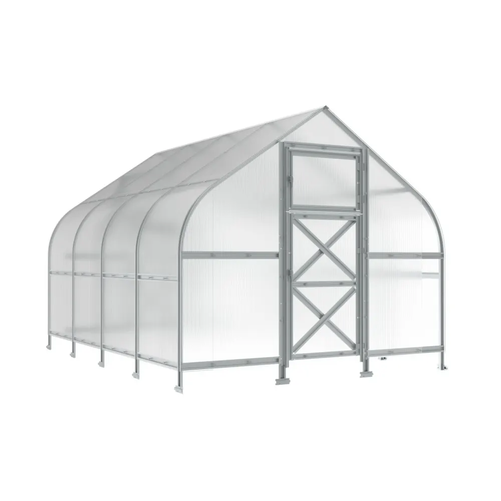 10 x 13 ft Steel Curved-Eave Gable Roof Greenhouse 1 10x13-ft-steel-curved-eave-gable-roof-greenhouse-product