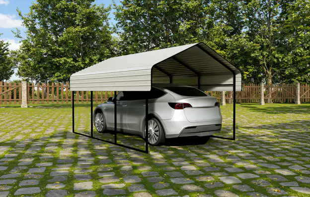10x15-ft-open-sided-metal-carport-with-horizontal-tile-roof-scene-4