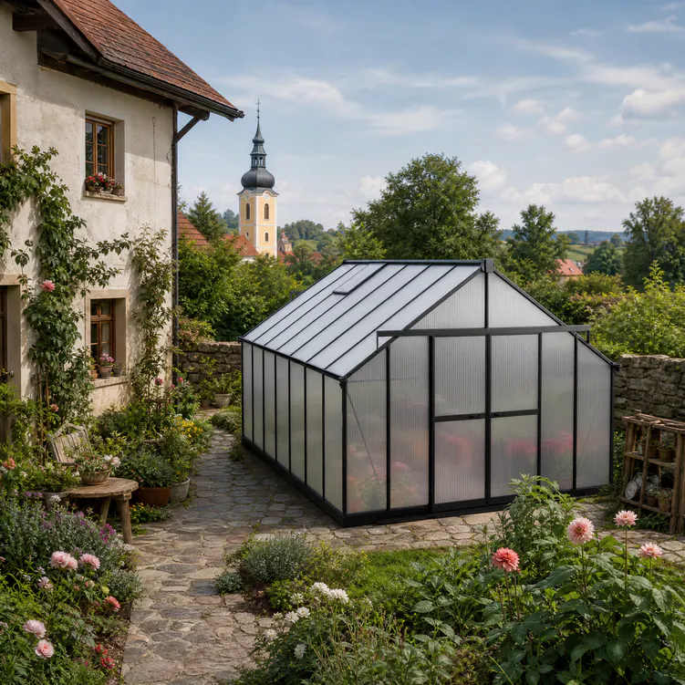 10x16-ft-aluminium-gable-roof-greenhouse-with-polycarbonate-panels-s-series-scene-3
