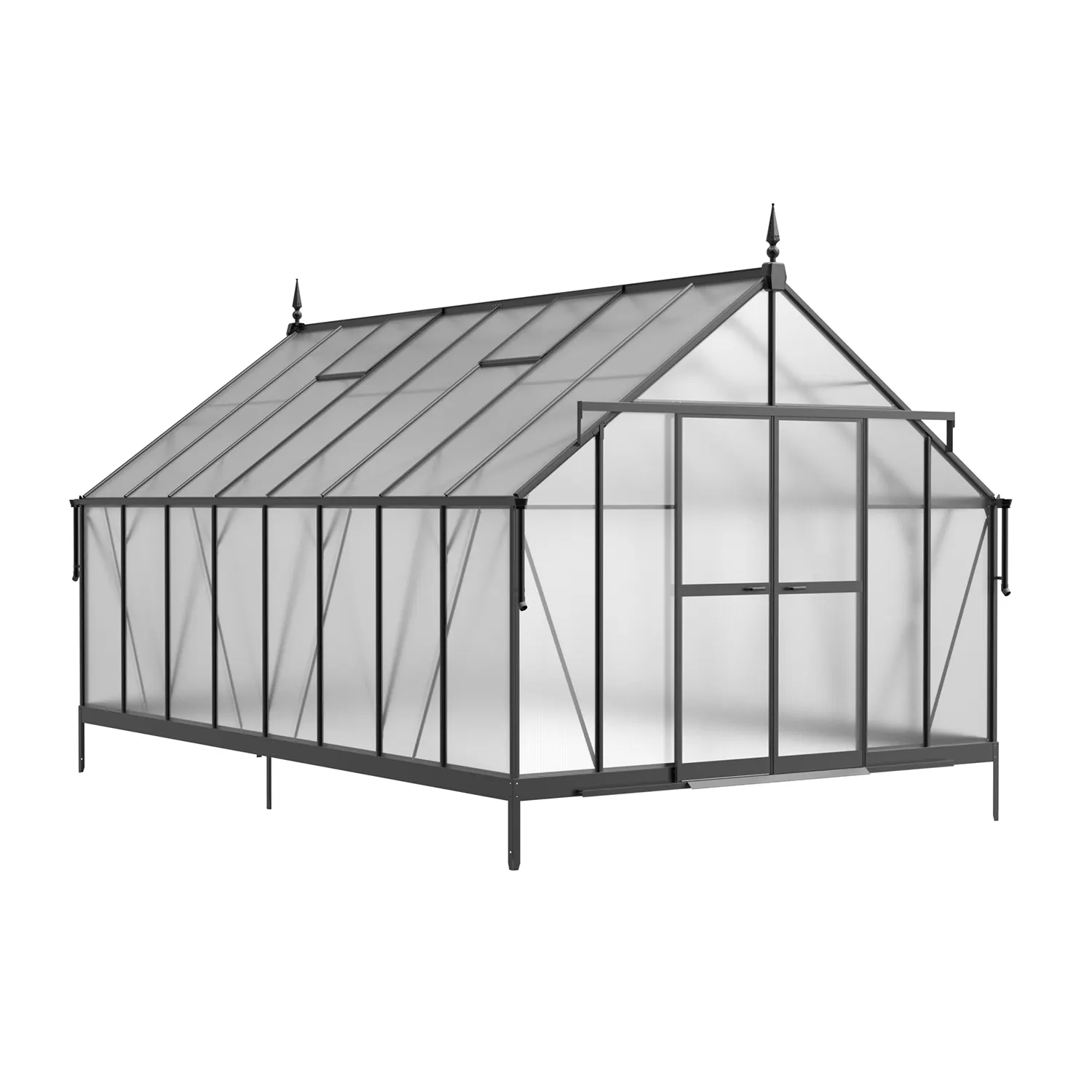 10 x 16 ft Aluminium Victorian Greenhouse with Polycarbonate Panels | S Series 2 10x16-ft-aluminium-victorian-greenhouse-with-polycarbonate-panels-s-series-product-2