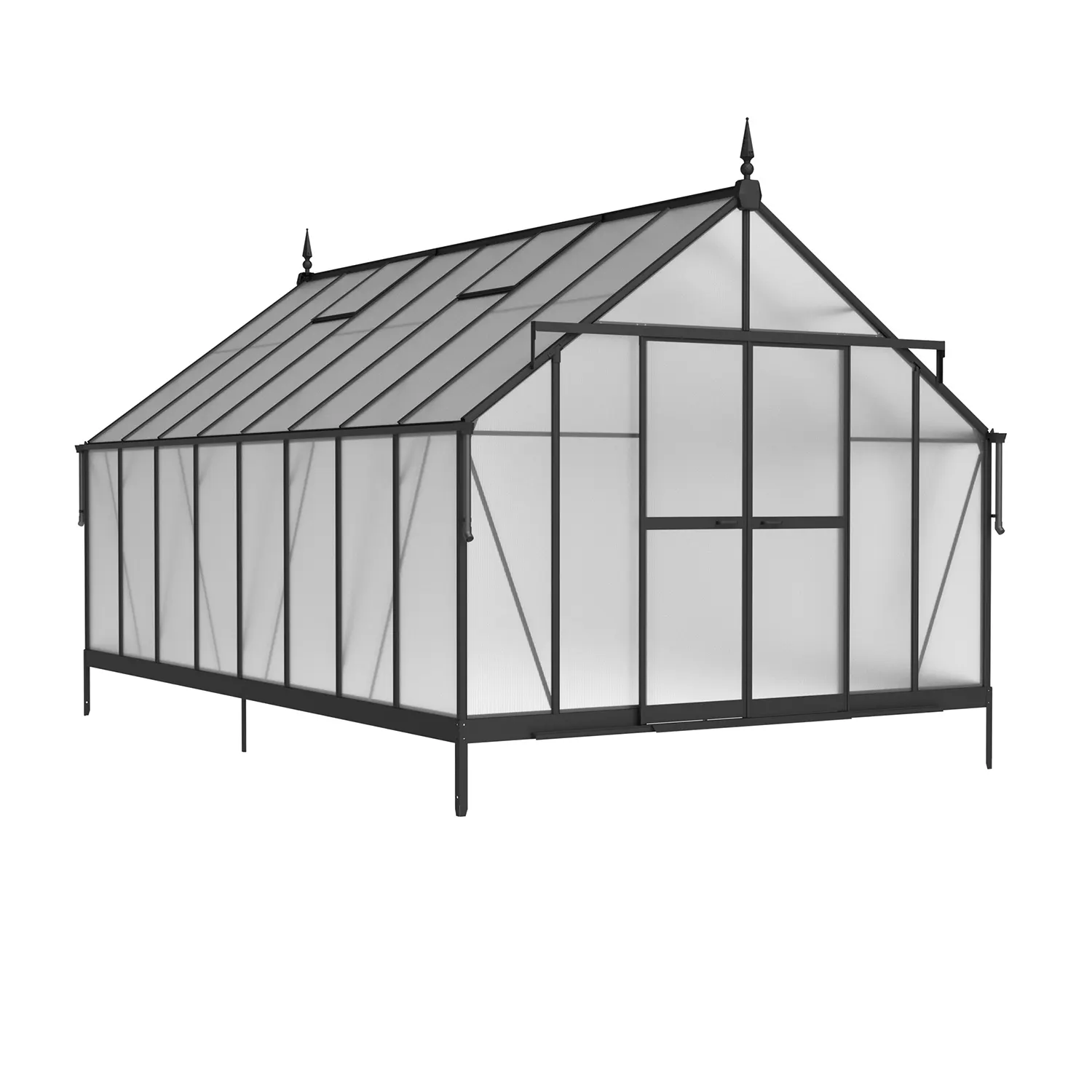 10 x 16 ft Aluminium Victorian Greenhouse with Polycarbonate Panels | S Series 4 10x16-ft-aluminium-victorian-greenhouse-with-polycarbonate-panels-s-series-product-4