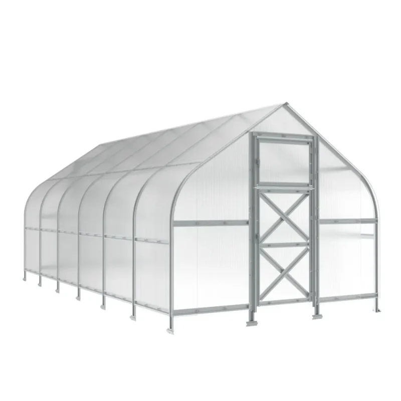 10 x 20 ft Steel Curved-Eave Gable Roof Greenhouse 5 10x20-ft-steel-curved-eave-gable-roof-greenhouse-product