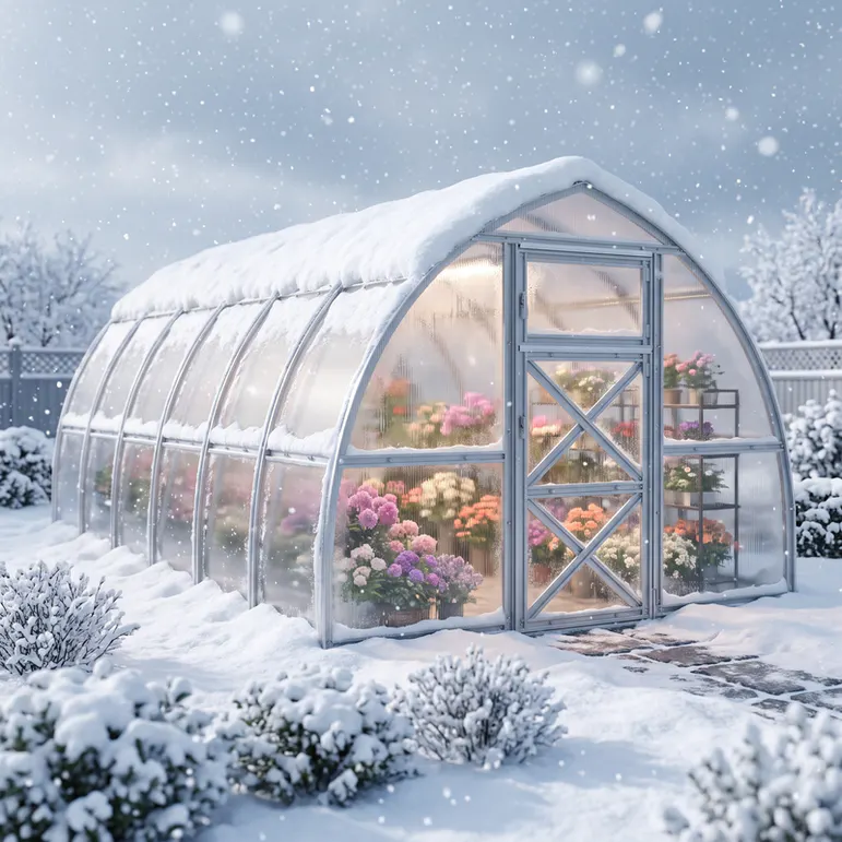 10x20-ft-steel-pointed-arch-roof-greenhouse-scene-2