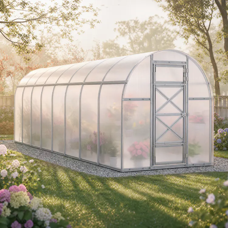 10x26-ft-steel-arched-roof-greenhouse-scene-1