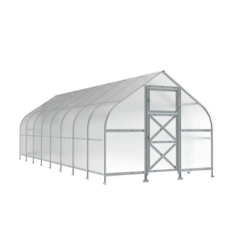 10 x 26 ft Steel Curved-Eave Gable Roof Greenhouse 4 10x26-ft-steel-curved-eave-gable-roof-greenhouse-product