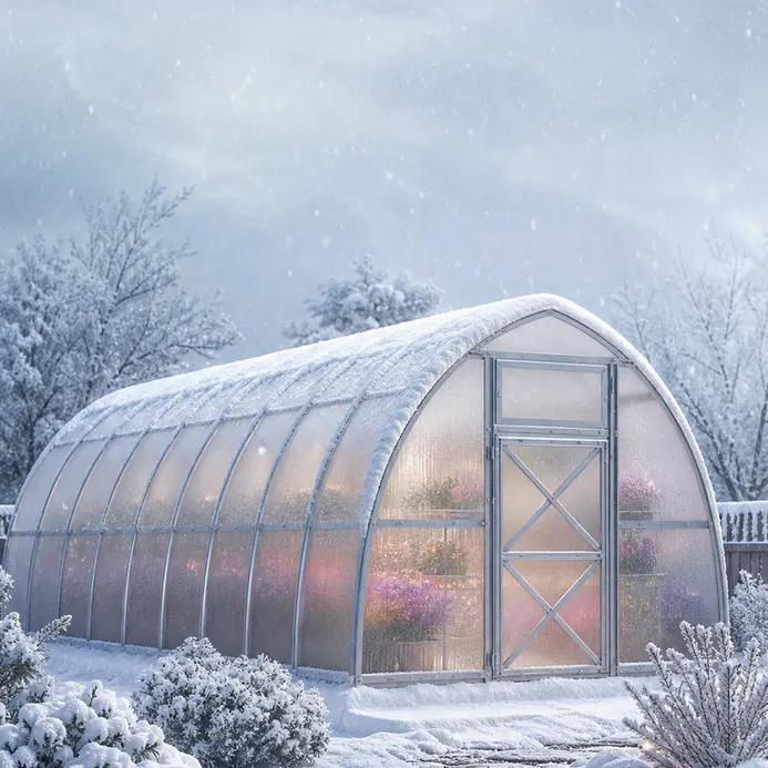 10x34-ft-steel-pointed-arch-roof-greenhouse-scene-1