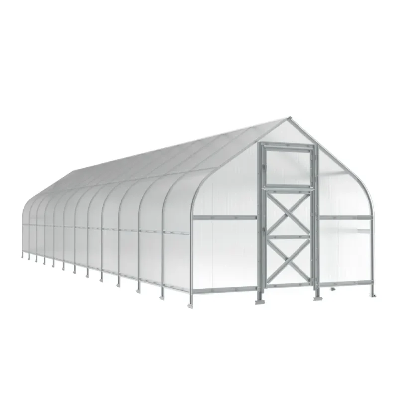 10 x 40 ft Steel Curved-Eave Gable Roof Greenhouse 2 10x40-ft-steel-curved-eave-gable-roof-greenhouse-product