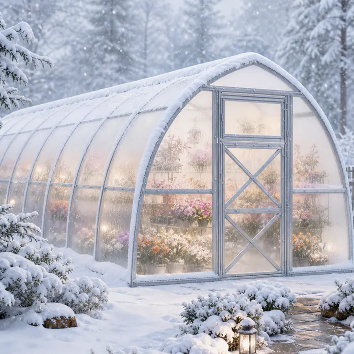 10x40-ft-steel-pointed-arch-roof-greenhouse-scene-2