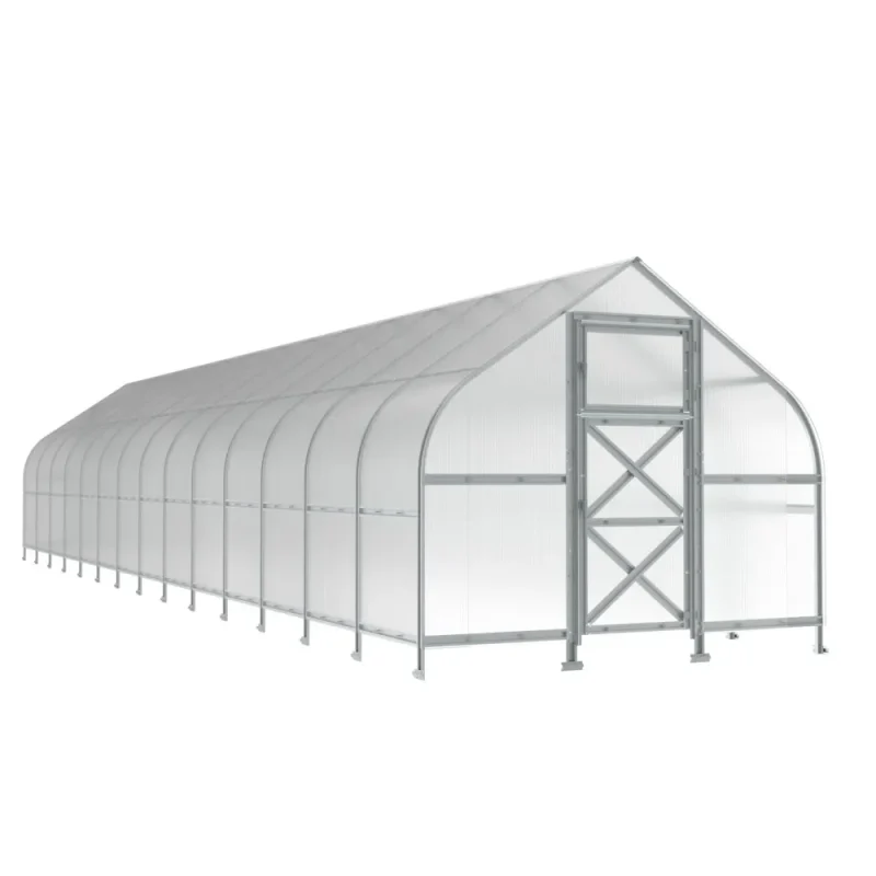 10 x 46 ft Steel Curved-Eave Gable Roof Greenhouse 1 10x46-ft-steel-curved-eave-gable-roof-greenhouse-product