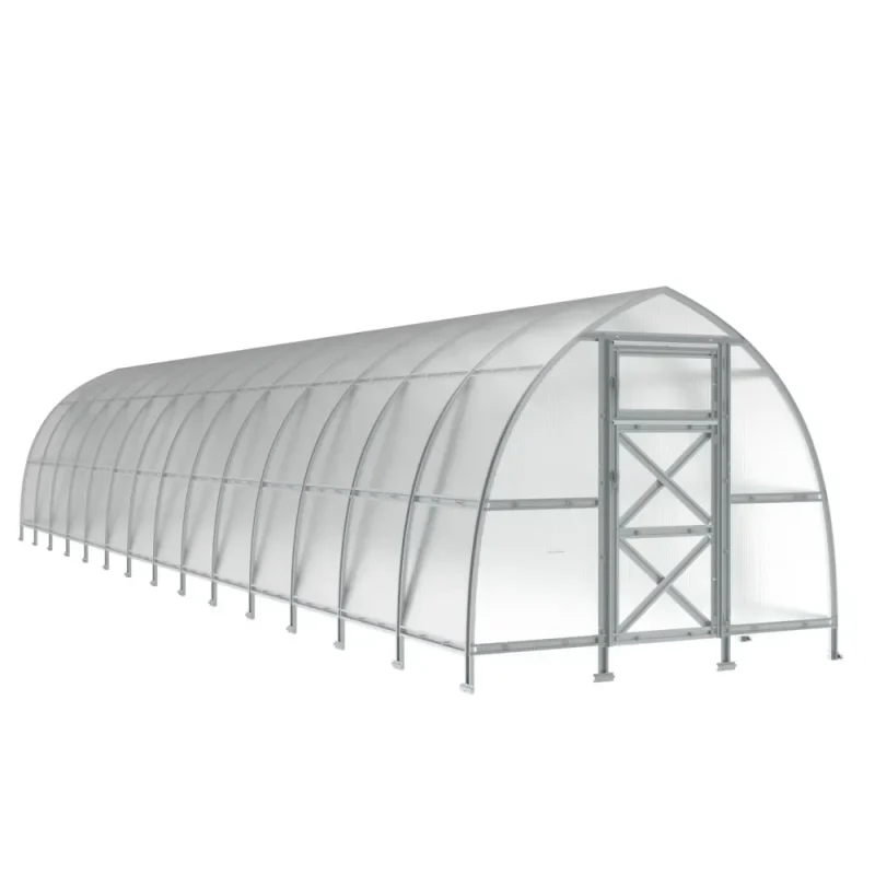 10 x 46 ft Steel Pointed Arch Roof Greenhouse 1 10x46-ft-steel-pointed-arch-roof-greenhouse-product-1
