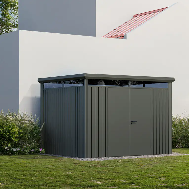10x8-ft-flat-roof-metal-storage-shed-vertex-scene-1