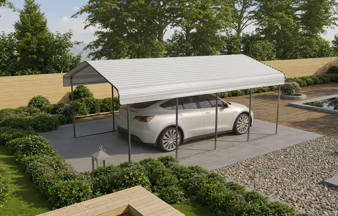 12x20-ft-open-sided-metal-carport-with-horizontal-tile-roof-scene-4