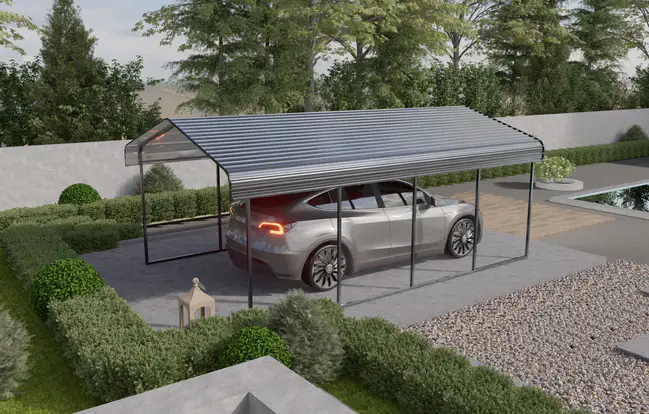 12x20-ft-open-sided-metal-carport-with-horizontal-tile-roof-scene-6