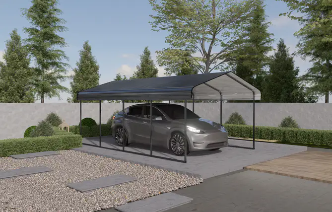 12x20-ft-open-sided-metal-carport-with-horizontal-tile-roof-scene-8