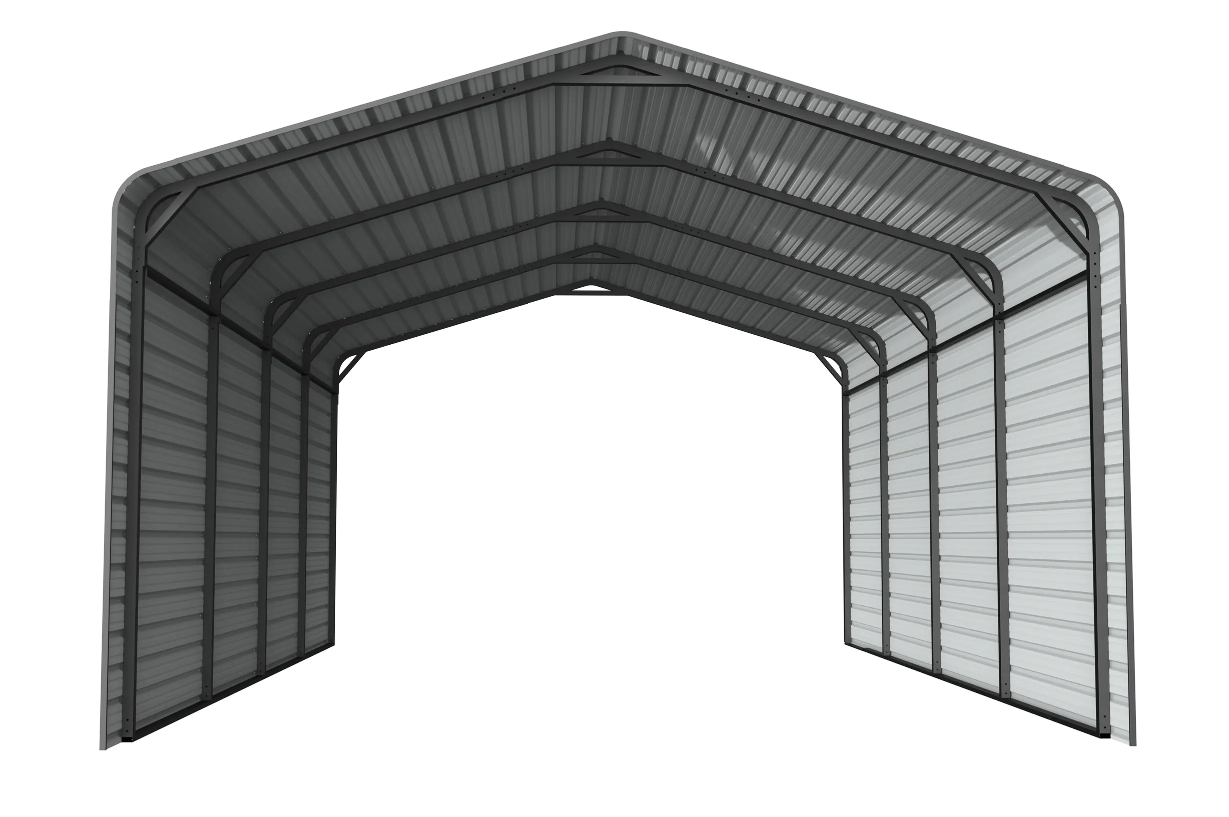 12 x 20 ft Side-Enclosed Metal Carport with Horizontal Tile Roof 1 12x20-ft-side-enclosed-metal-carport-with-horizontal-tile-roof-product-1