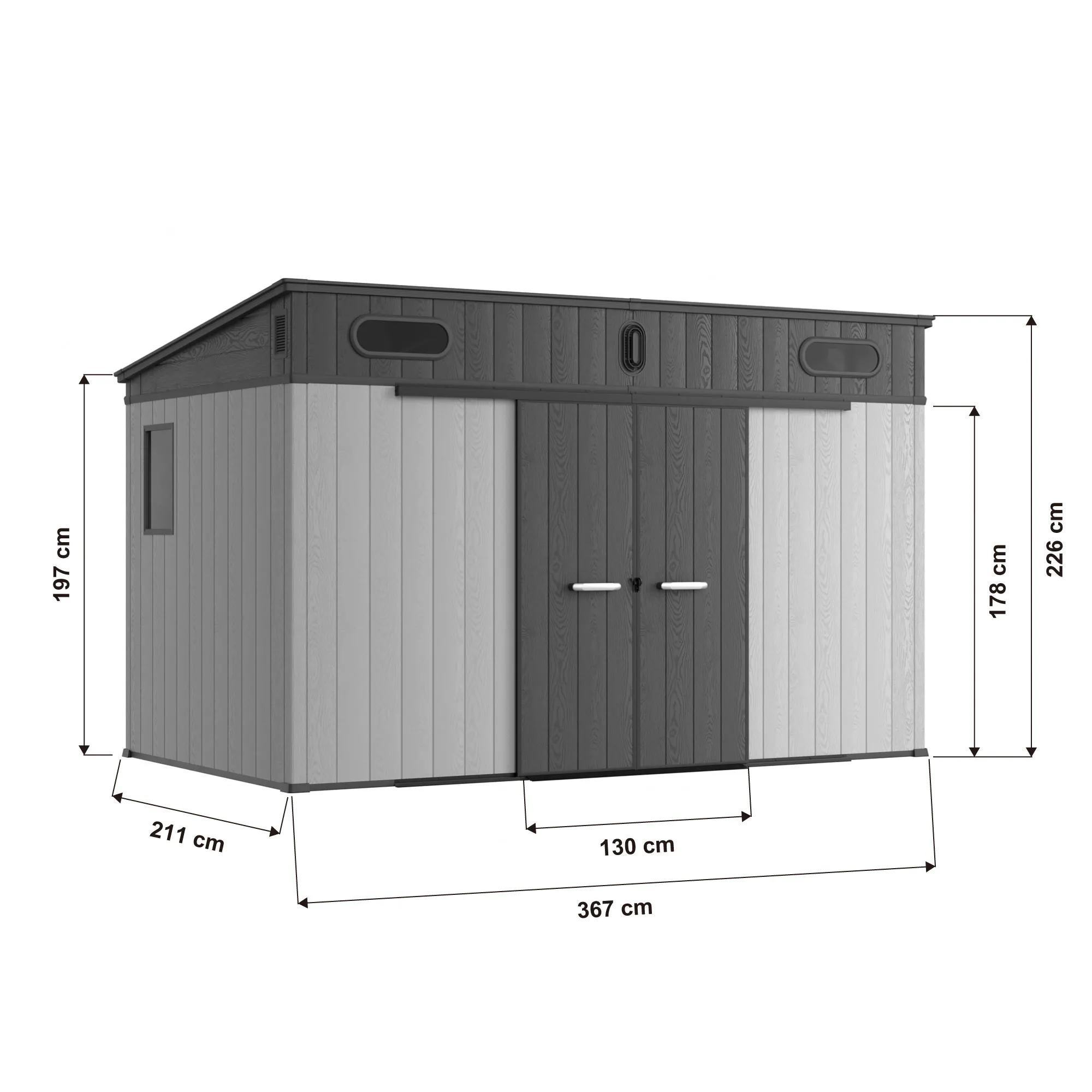 12x7-ft-pent-roof-resin-storage-shed-kc-linedrawing-3