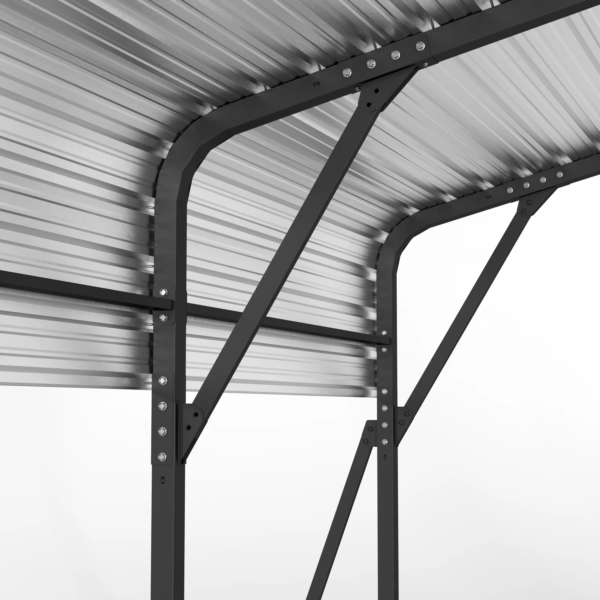 20x20-ft-open-sided-metal-carport-with-horizontal-tile-roof-detail-4