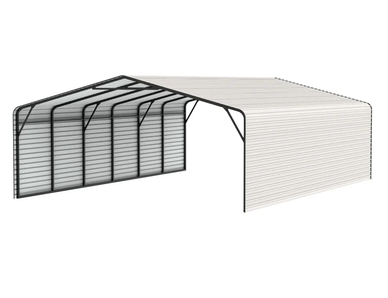 20x30-ft-side-enclosed-metal-carport-with-horizontal-tile-roof-product-1