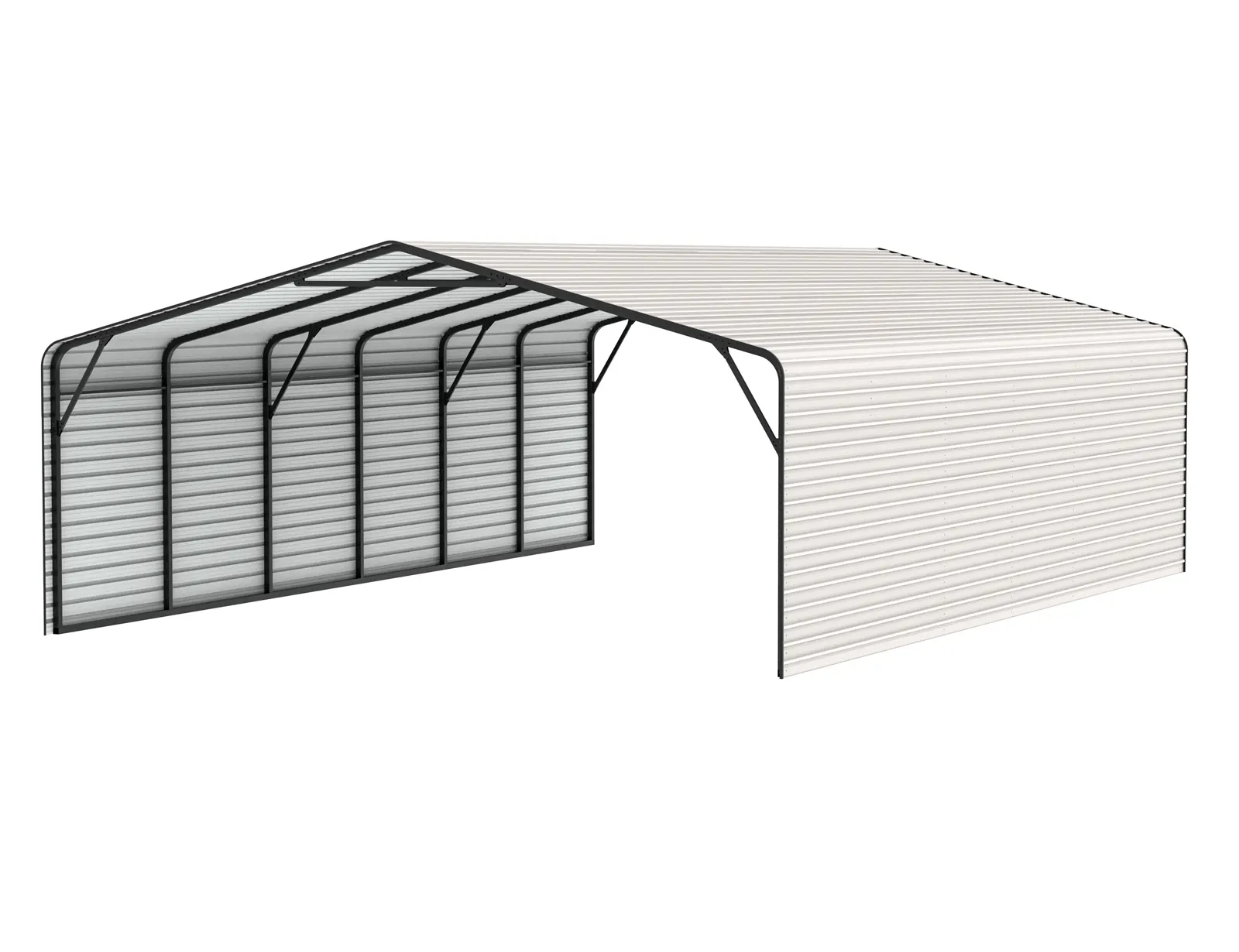 20x30-ft-side-enclosed-metal-carport-with-horizontal-tile-roof-product-1