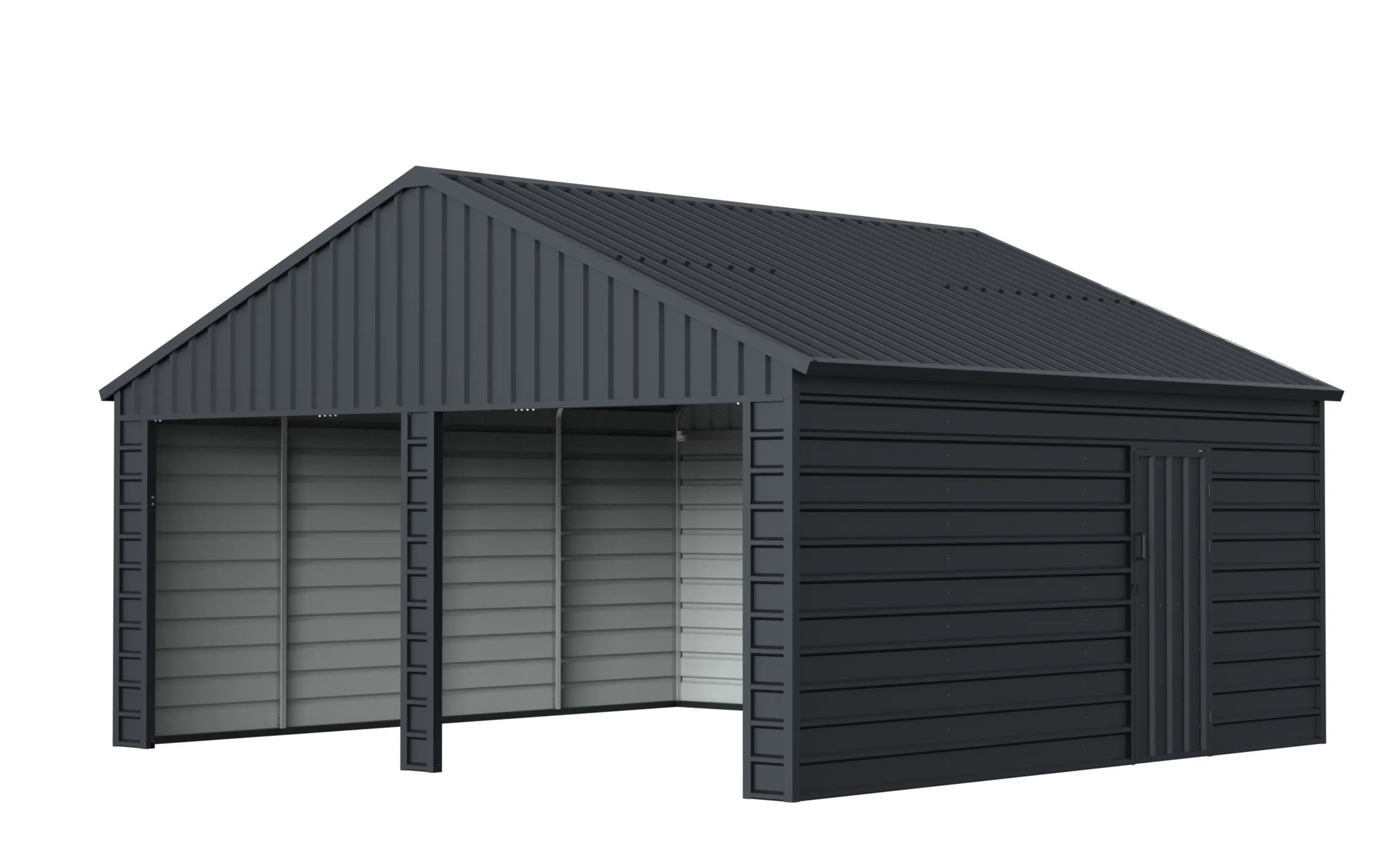 21 x 19 ft Multi-Car Metal Garage 1 21x19-ft-multi-car-metal-garage-product-1