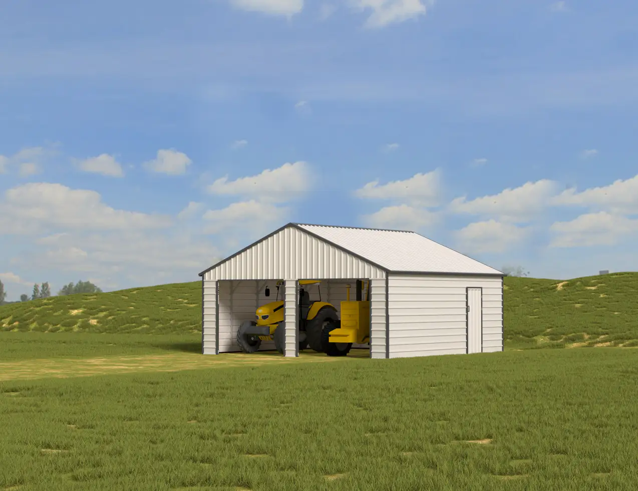 23x22-ft-multi-car-metal-garage-scene-9