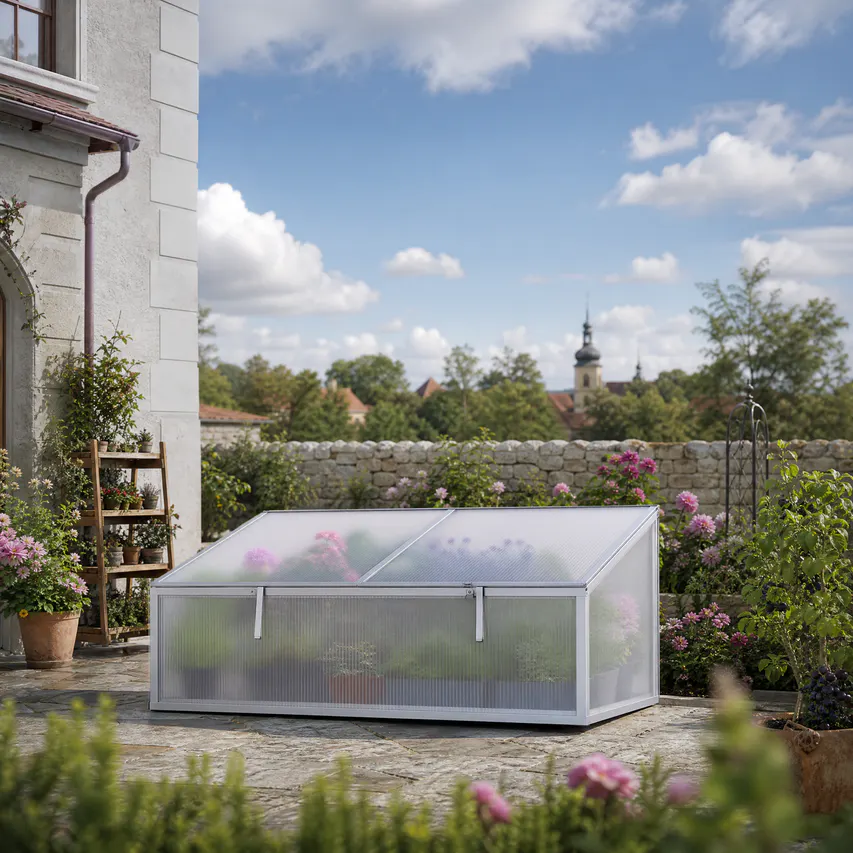2x3.3-ft-aluminium-cold-frame-greenhouse-scene-3
