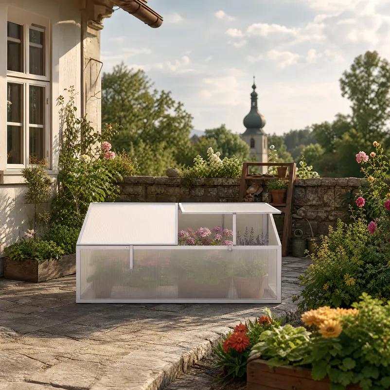 2x3.3-ft-aluminium-cold-frame-greenhouse-scene-4