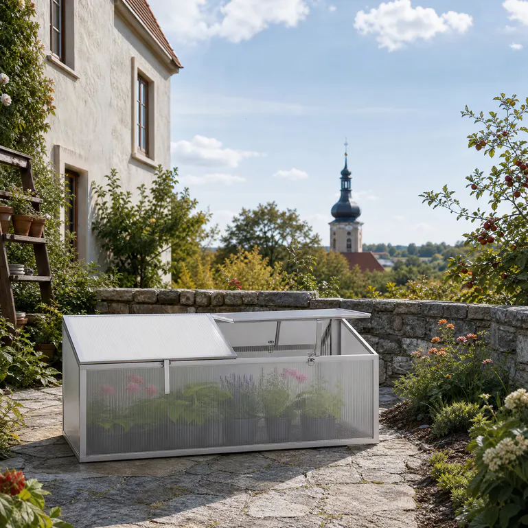 2x3.3-ft-aluminium-cold-frame-greenhouse-scene-6