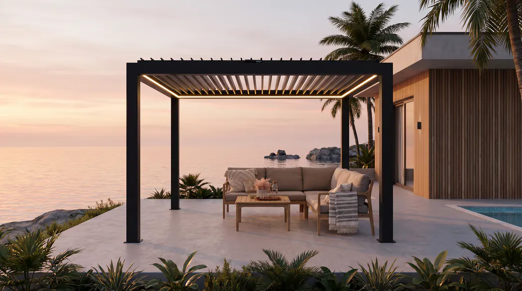 4-post-aluminium-louvered-pergola-scene-1