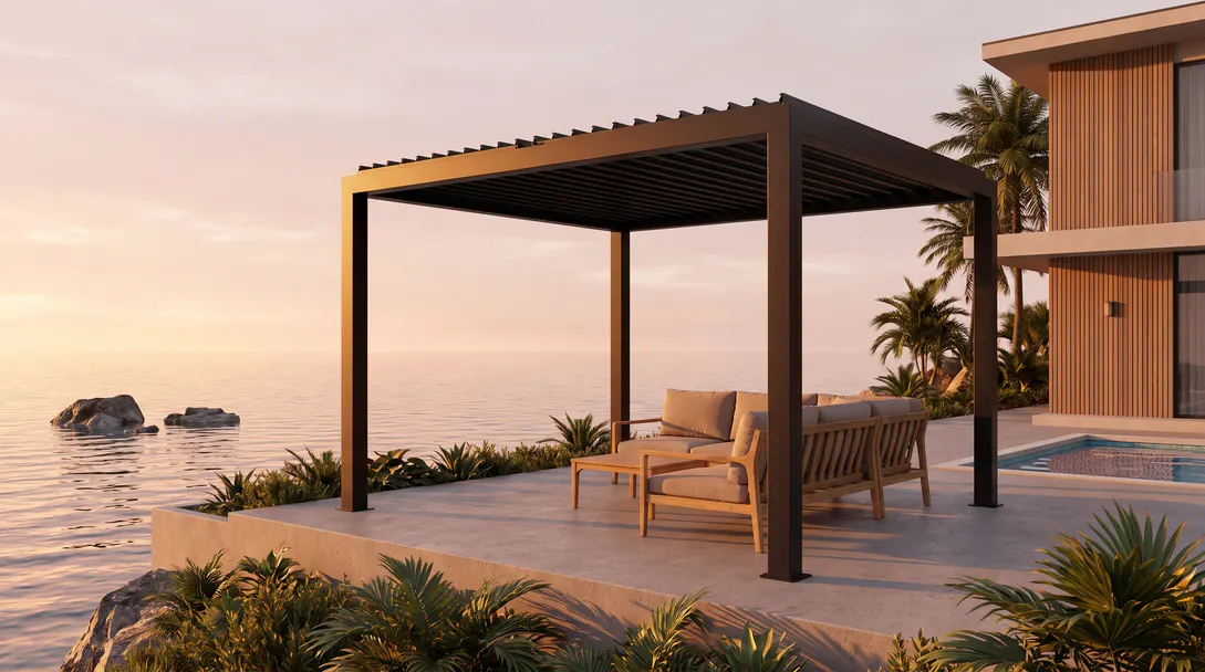 4-post-aluminium-louvered-pergola-scene-2