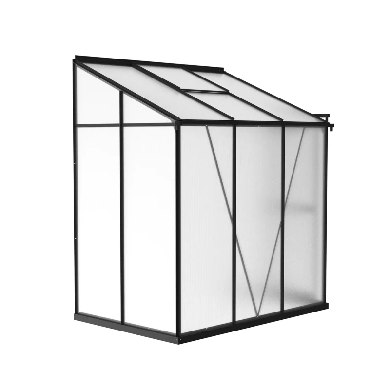 4 x 6 ft Aluminium Pent Roof Greenhouse | L Series 4 4x6-ft-aluminium-pent-roof-greenhouse-l-series-product-1