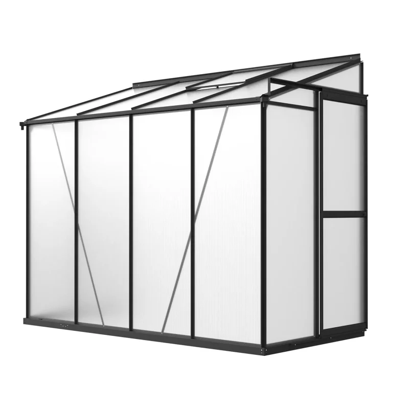 4 x 8 ft Aluminium Pent Roof Greenhouse | L Series 3 4x8-ft-aluminium-pent-roof-greenhouse-l-series-product-1