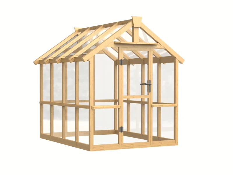 6 ft Wooden Gable Greenhouse with Full-Height Glass Panels 8 6-ft-wooden-gable-greenhouse-with-full-height-glass-panels-product-1