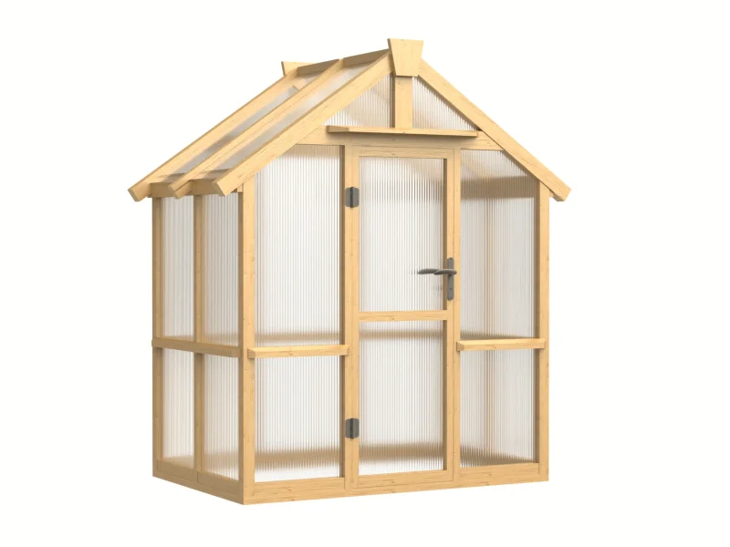 6 ft Wooden Gable Greenhouse with Full-Height Polycarbonate Panels 7 6-ft-wooden-gable-greenhouse-with-full-height-polycarbonate-panels-product-1