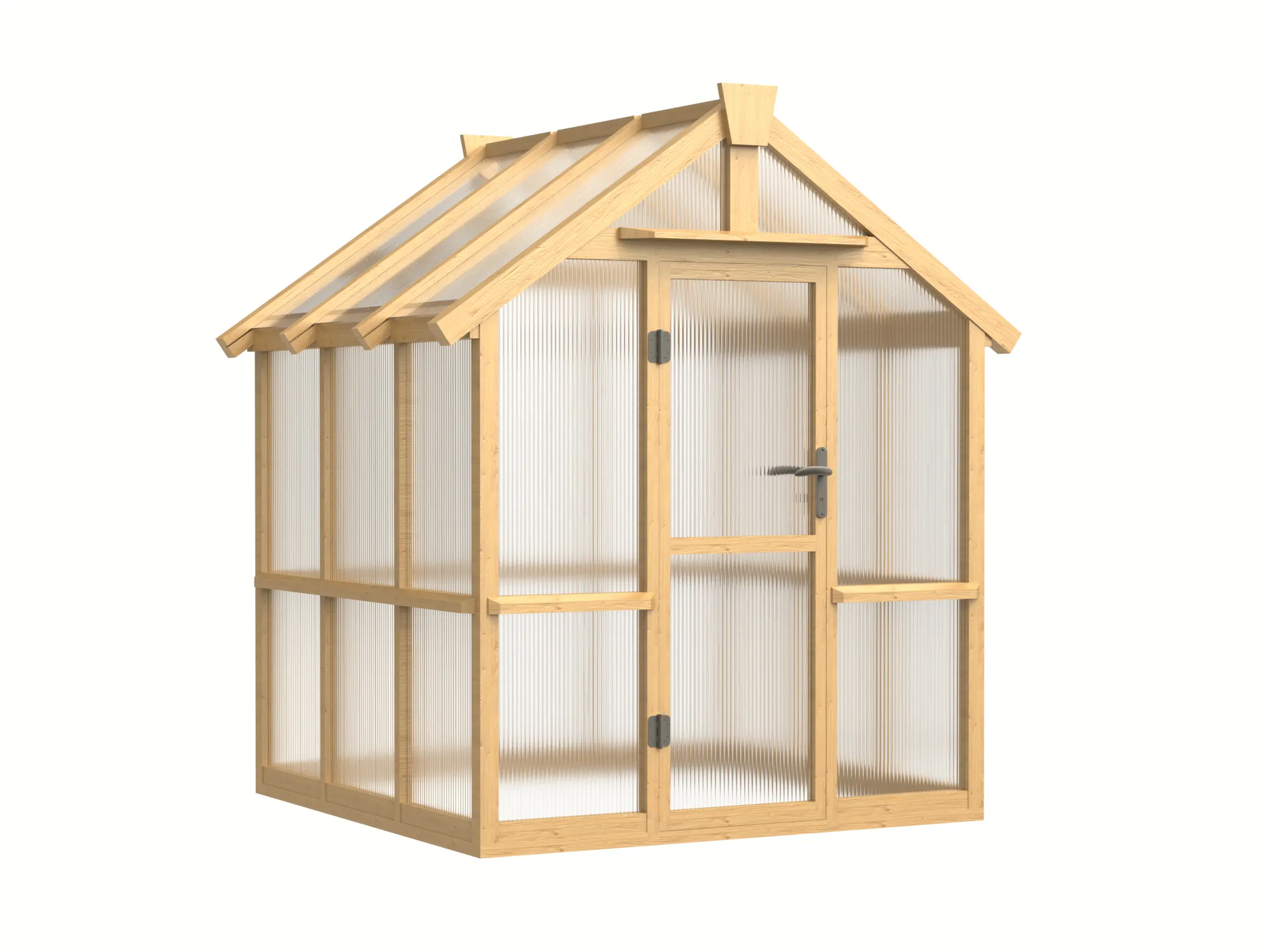 6 ft Wooden Gable Greenhouse with Full-Height Polycarbonate Panels 3 6-ft-wooden-gable-greenhouse-with-full-height-polycarbonate-panels-product-3
